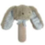Fluffy Bunny Stick Rattle - Beige/Blue