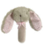 Fluffy Bunny Stick Rattle - Beige/Pink